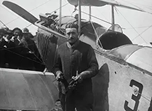 Huty32154 Prints: A Biplane Aviator, Circa 1915