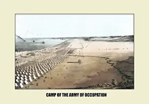 Birds-eye view of the camp of the army of occupation