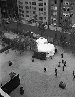 Cylinder Prints: Birds-Eye View Of Cylindrical Bomb Shelt