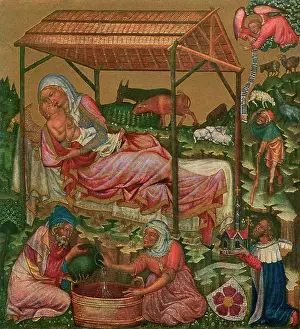 Motherhood Prints: Birth of Christ, c1350 (1955). Artist: Master of the Vyssi Brod Altar
