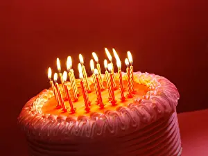 Cake Prints: Birthday cake with burning candles
