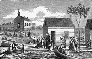 Missionary Prints: Bishop Baraga Visiting Indian Station