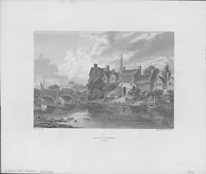 Prints of Engraving of Medieval Bishop's Bridge, over the River Wensum in Norwich, England, circa 1350-1520. Engraved by I. F. Lambert after a painting by J. Stark. (Photo by (F) Urban Echoes of America’s Golden Age: Bishop's Bridge In Norwich