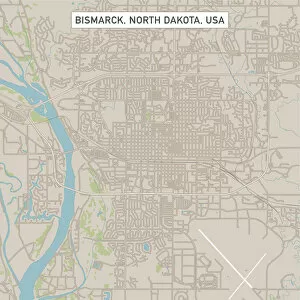 Images Dated 14th July 2018: Bismarck North Dakota US City Street Map