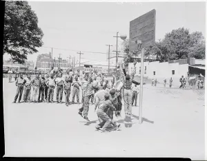Segregation Prints: Black Boys Playing Basketball