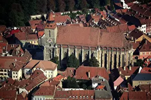 Aerial Photos Prints: The Black Church, Biserica neagra, View of Brasov, Brasov, Transylvania, Romania