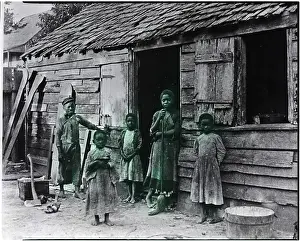 1910s Style Prints: Black Family Standing In Front Of Home