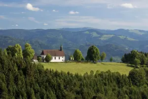 Idyll Prints: Black forest landscape surrounding Maria Lindenberg chapel in St