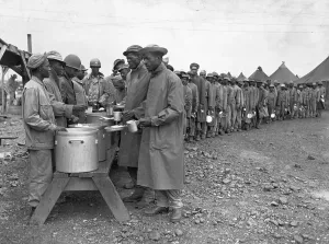 Messy Prints: Black Military Engineers Line For Lunch