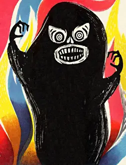 Illustration And Paint Prints: Black Monster