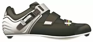 Images Dated 30th March 2006: Black and silver sports shoe with studded sole, side view