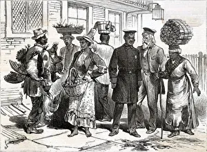 Selling Prints: Black Street Traders; Woodcut
