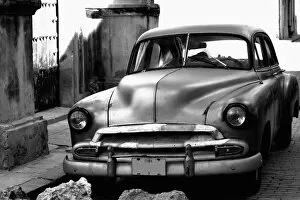 Havana Gallery: black and white, car, chevrolet, chevy, cuba, day, desaturated, havana, heritage