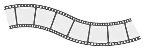 Blank Prints: Black and white digital illustration of blank 35mm camera film