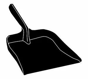 Images Dated 17th April 2009: Black and white digital illustration of dustpan