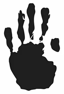 Images Dated 17th April 2009: Black and white digital illustration of incomplete hand print