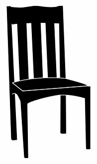 Black and white digital illustration of mission dining chair