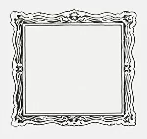 Images Dated 14th July 2009: Black and white digital illustration of old fashioned mirror