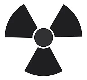 Black And White Illustration Gallery: Black and white digital illustration of radioactive warning symbol