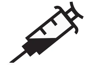 Syringe Prints: Black and white digital illustration representing syringe