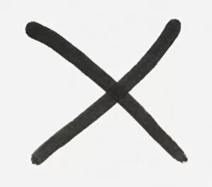 Images Dated 21st April 2010: Black and white illustration of black X