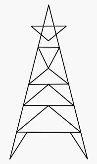 Images Dated 12th May 2010: Black and white illustration of electricity pylon