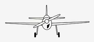 Images Dated 14th June 2011: Black and white illustration of monoplane fixed mid-wing propeller aircraft