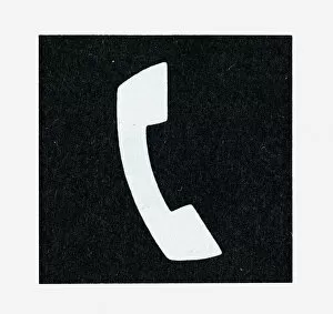 Images Dated 6th May 2011: Black and white illustration of telephone receiver