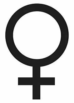 Black and White Illustration of Venus astrological symbol