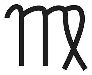 Virgin Prints: Black and White Illustration of Virgo zodiac sign