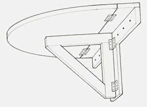 Images Dated 18th January 2010: Black and white illustration of a wall-mounted folding table