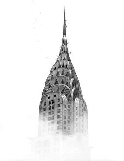 Art Deco Collection: Black and White photos of The Chrysler Building, Empire State Building, and New York City