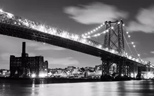 Images Dated 26th August 2019: Black and White, Williamsburg Bridge, New York City, New York, America