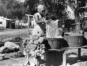 Laundry Prints: Black Woman Laundering On Fl Plantation