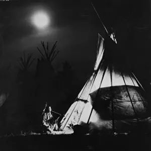 World Night Prints: Blackfoot Smoking