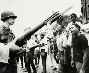 Bayonet Prints: Blacks Jeering at National Guardsmen