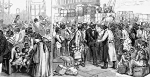 Louis Prints: Blacks Welcome Emigrants On Arrival;Engr