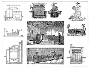 Material Prints: Bleaching and dyeing of cotton machines