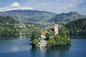 Images Dated 9th May 2012: Bled, Slovenia. Church on Bled Island