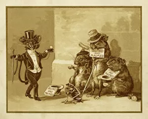 Images Dated 26th June 2013: Three blind mice painting, sepia