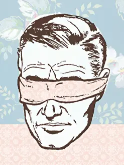 Blindfold Prints: Blindfolded man
