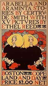 Art Nouveau Collection: Two blond young women surrounded by flowers