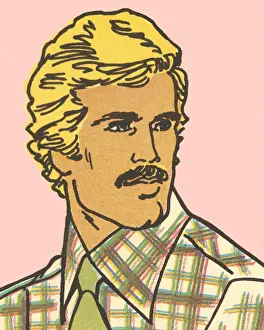 Illustra Prints: Blonde Man With Mustache