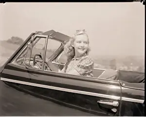 Convertible Prints: Blonde Woman Driving a Convertible