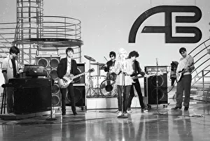 Prints of LOS ANGELES - MAY 12: Singer Debbie Harry, Christ Stein, Frank Infante, Jimmy Destri, and Nigel Harrison of the New Wave pop band Blondie perform on the TV show American Bandstand on May 12 A Rare Collection of Striking Prints Capturing the Essence of Blondie: Blondie On American Bandstand