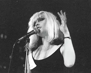 Prints of LOS ANGELES - CIRCA 1979: Singer Debbie Harry of the New Wave pop band Blondie performs onstage in circa 1979 in Los Angeles, California. (Photo by Richard Creamer/Michael Ochs Archives/Getty Images) A Rare Collection of Striking Prints Capturing the Essence of Blondie: Blondie Performing In LA