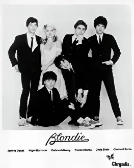 Prints of CIRCA 1979: (L-R). Jimmy Destri, Nigel Harrison, Debbie Harry, Frank Infante, Chris Stein and Clem Burke of the New Wave pop group Blondie pose for a portrait in circa 1979 A Rare Collection of Striking Prints Capturing the Essence of Blondie: Blondie Portrait