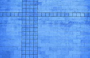 Images Dated 25th December 2019: Blue Brick Wall