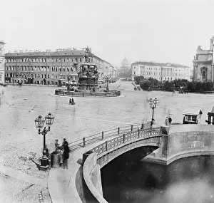 Petersburg Prints: Blue Bridge and Statue of Nicholas I