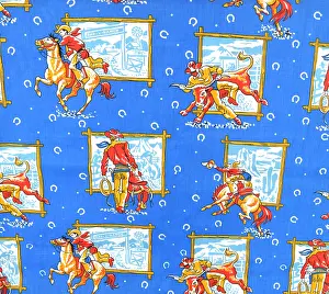 Cowboys Prints: Blue Cowboy